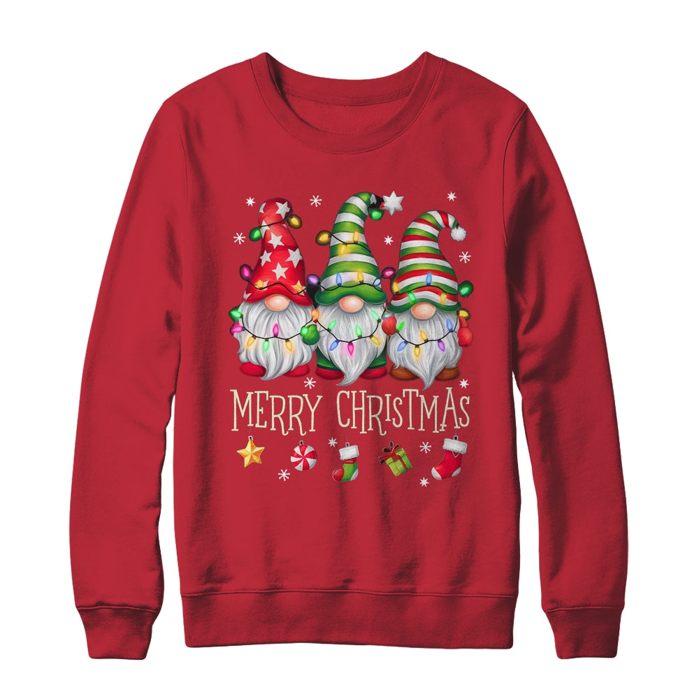 Cute Gnomes Merry Christmas Light Family Gnome Matching Xmas Shirt & Sweatshirt | siriusteestore