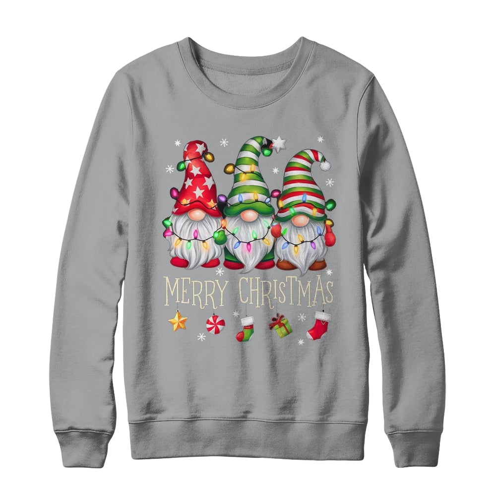 Cute Gnomes Merry Christmas Light Family Gnome Matching Xmas Shirt & Sweatshirt | siriusteestore