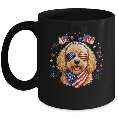 Cute Golden Doodle Patriotic Dog 4Th Of July Funny Dog Lover Mug | siriusteestore