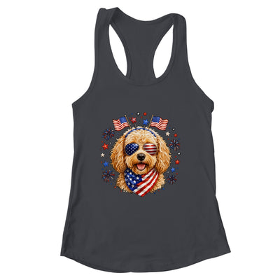Cute Golden Doodle Patriotic Dog 4Th Of July Funny Dog Lover Shirt & Tank Top | siriusteestore