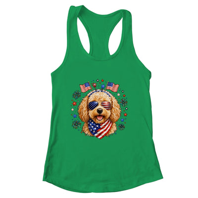 Cute Golden Doodle Patriotic Dog 4Th Of July Funny Dog Lover Shirt & Tank Top | siriusteestore