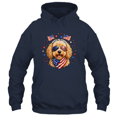 Cute Golden Doodle Patriotic Dog 4Th Of July Funny Dog Lover Shirt & Tank Top | siriusteestore