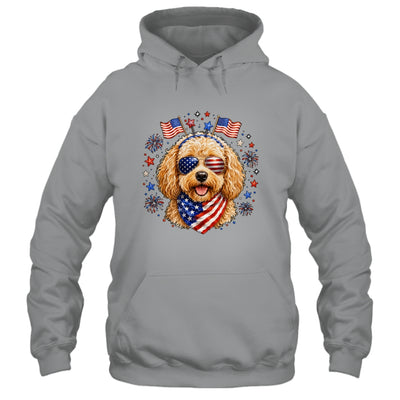 Cute Golden Doodle Patriotic Dog 4Th Of July Funny Dog Lover Shirt & Tank Top | siriusteestore