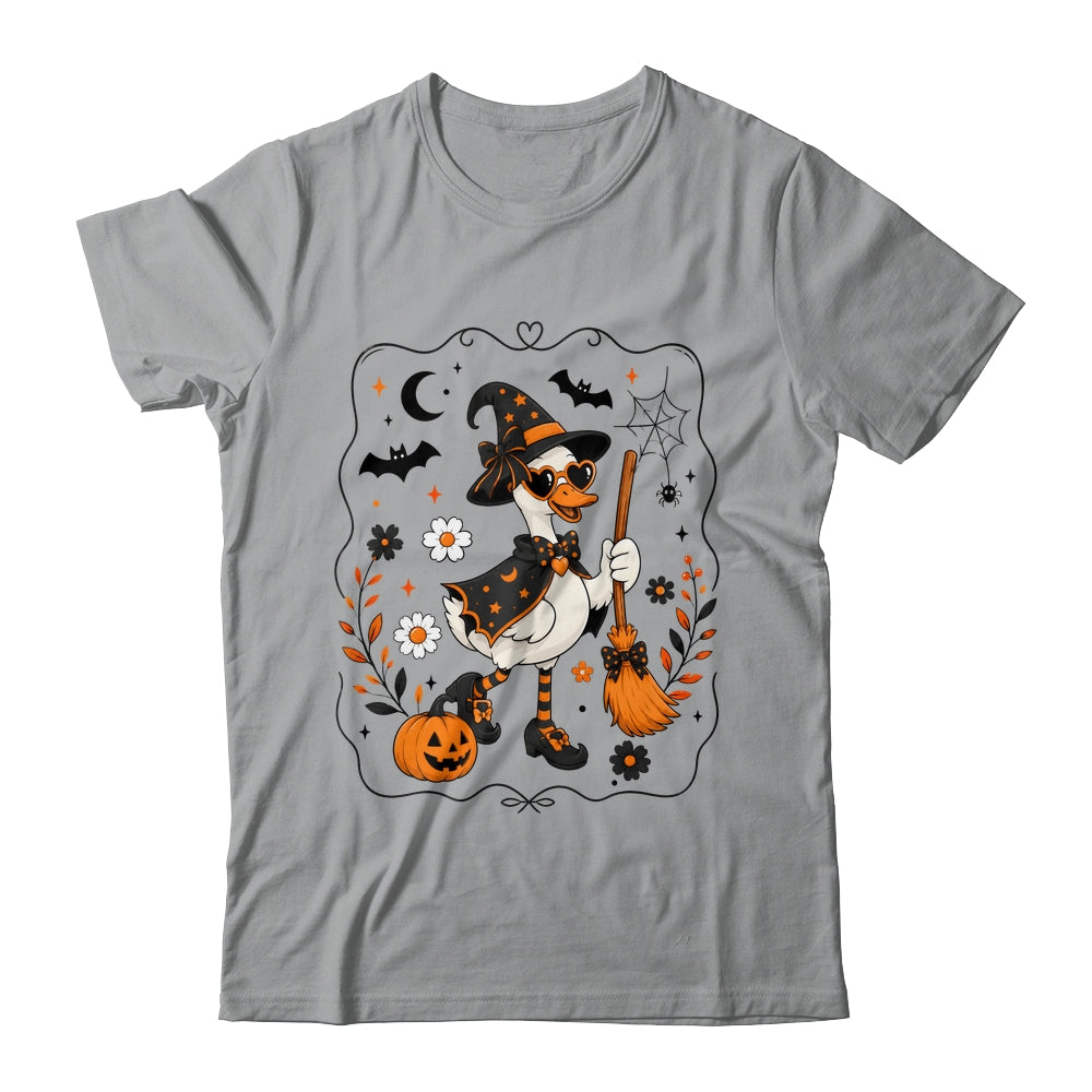Cute Halloween Goose Coquette Witchy Vibes Fall Pumpkin Shirt & Sweatshirt | siriusteestore