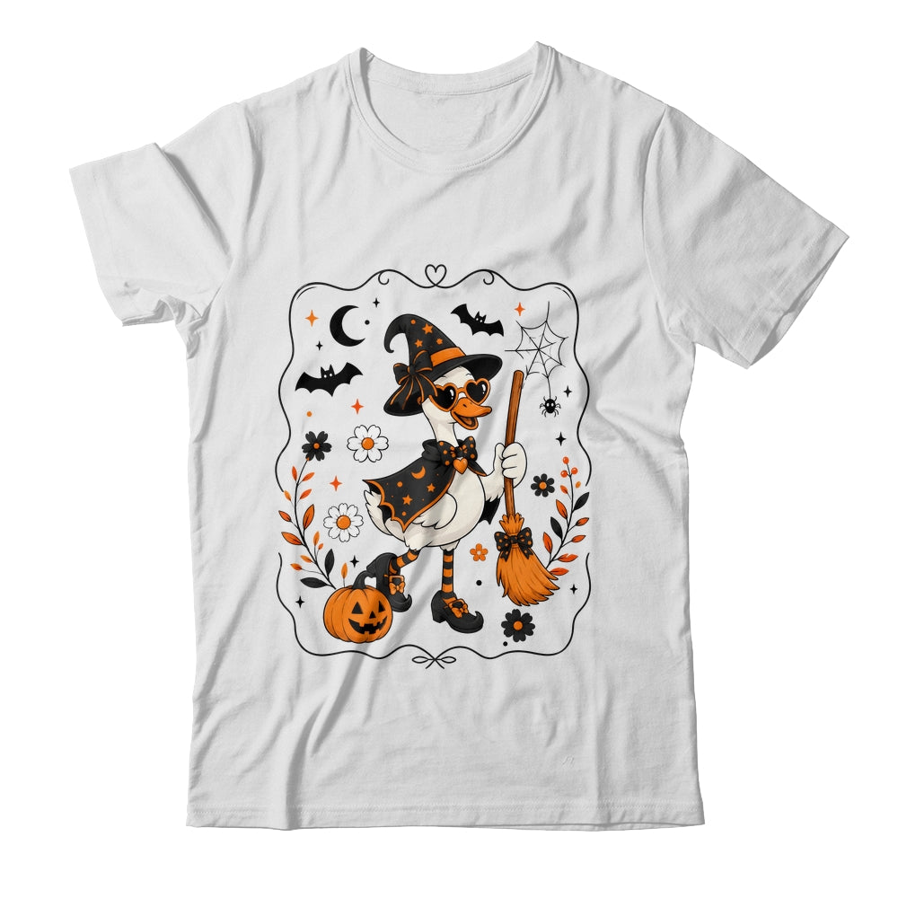 Cute Halloween Goose Coquette Witchy Vibes Fall Pumpkin Shirt & Sweatshirt | siriusteestore
