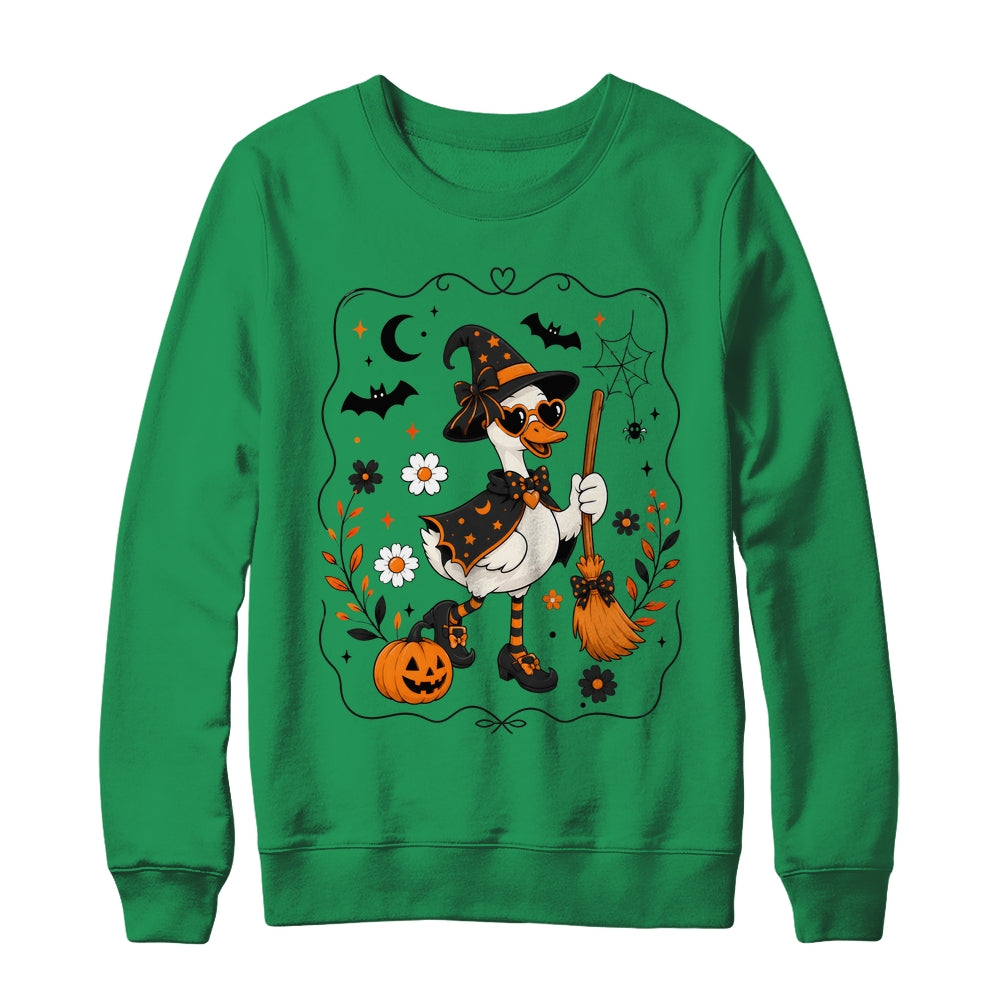 Cute Halloween Goose Coquette Witchy Vibes Fall Pumpkin Shirt & Sweatshirt | siriusteestore