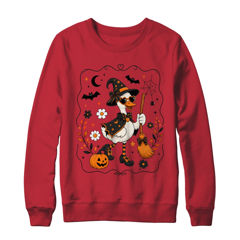 Cute Halloween Goose Coquette Witchy Vibes Fall Pumpkin Shirt & Sweatshirt | siriusteestore