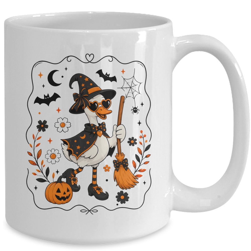 Cute Halloween Goose Coquette Witchy Vibes Fall Pumpkin Mug | siriusteestore