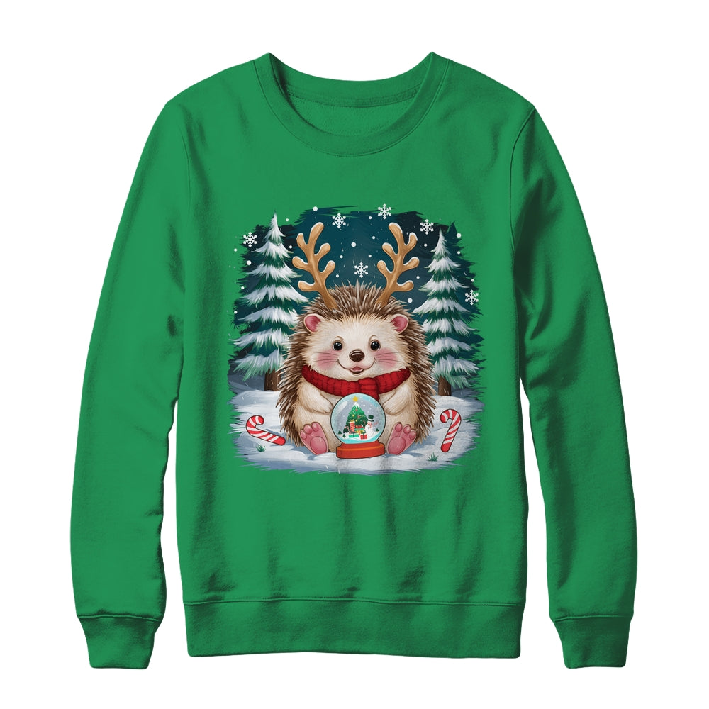 Cute Hedgehog Reindeer Christmas Xmas Men Women Kids Shirt & Sweatshirt | siriusteestore