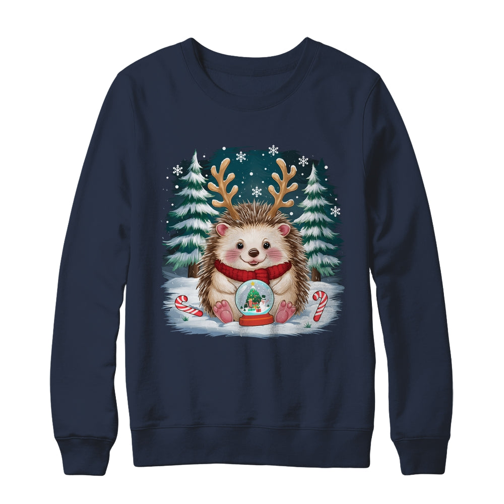 Cute Hedgehog Reindeer Christmas Xmas Men Women Kids Shirt & Sweatshirt | siriusteestore