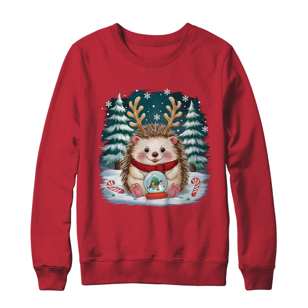 Cute Hedgehog Reindeer Christmas Xmas Men Women Kids Shirt & Sweatshirt | siriusteestore
