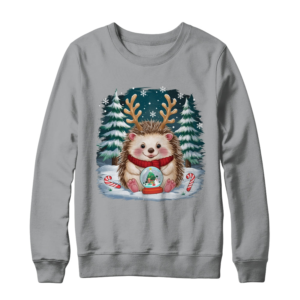 Cute Hedgehog Reindeer Christmas Xmas Men Women Kids Shirt & Sweatshirt | siriusteestore