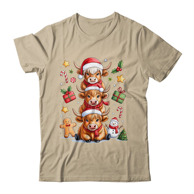 Cute Highland Cow Christmas Tree Fluffy Cow Santa Hat Shirt & Sweatshirt | siriusteestore