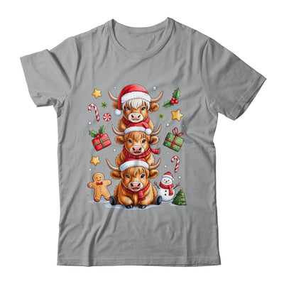 Cute Highland Cow Christmas Tree Fluffy Cow Santa Hat Shirt & Sweatshirt | siriusteestore