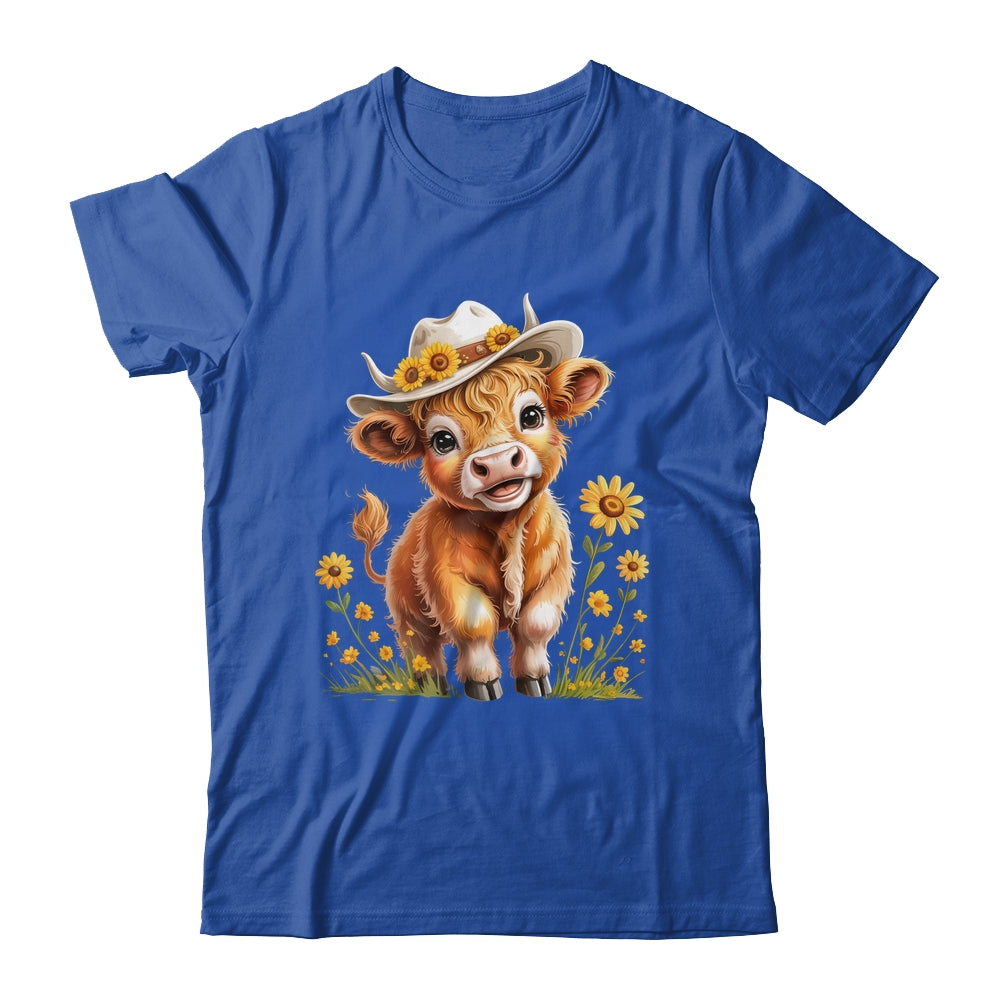 Cute Highland Cow Scottish Hairy Cattle Floral Women Girls Shirt & Tank Top | siriusteestore