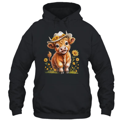 Cute Highland Cow Scottish Hairy Cattle Floral Women Girls Shirt & Tank Top | siriusteestore