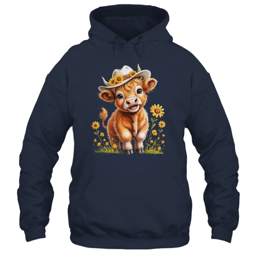 Cute Highland Cow Scottish Hairy Cattle Floral Women Girls Shirt & Tank Top | siriusteestore