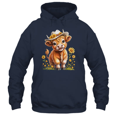 Cute Highland Cow Scottish Hairy Cattle Floral Women Girls Shirt & Tank Top | siriusteestore