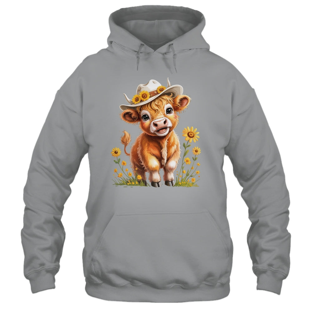 Cute Highland Cow Scottish Hairy Cattle Floral Women Girls Shirt & Tank Top | siriusteestore