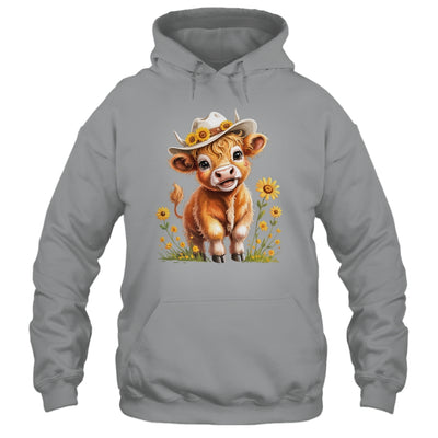 Cute Highland Cow Scottish Hairy Cattle Floral Women Girls Shirt & Tank Top | siriusteestore