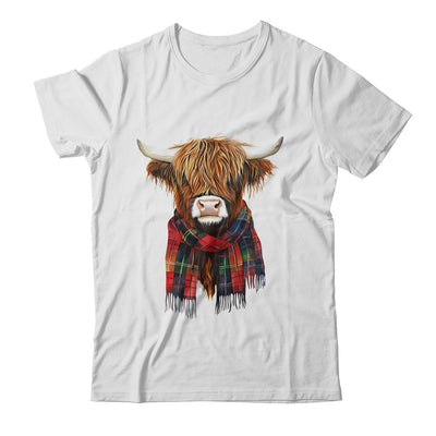 Cute Highland Cow Wearing Buffalo Plaid Scarf Farming Farmer Shirt & Sweatshirt | siriusteestore
