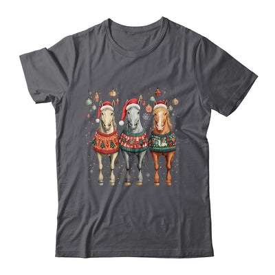 Cute Horses Santa Hat Ugly Christmas Xmas Horse Lover Shirt & Sweatshirt | siriusteestore