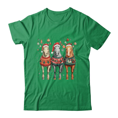 Cute Horses Santa Hat Ugly Christmas Xmas Horse Lover Shirt & Sweatshirt | siriusteestore
