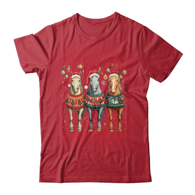 Cute Horses Santa Hat Ugly Christmas Xmas Horse Lover Shirt & Sweatshirt | siriusteestore