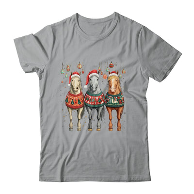 Cute Horses Santa Hat Ugly Christmas Xmas Horse Lover Shirt & Sweatshirt | siriusteestore