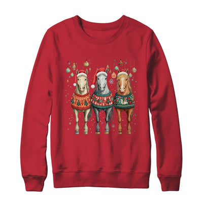 Cute Horses Santa Hat Ugly Christmas Xmas Horse Lover Shirt & Sweatshirt | siriusteestore