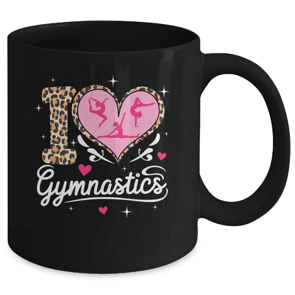 Cute I Love Gymnastics Leopard Print Women Girls Gymnast Mug | siriusteestore