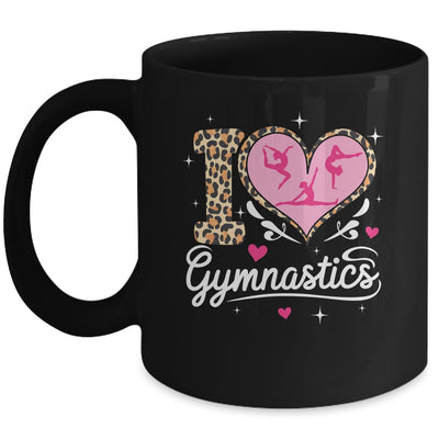 Cute I Love Gymnastics Leopard Print Women Girls Gymnast Mug | siriusteestore