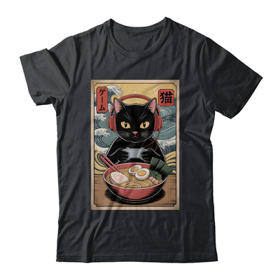 Cute Kawaii Gamer Cat Funny Ramen Retro Japanese Cat Gaming Shirt & Hoodie | siriusteestore