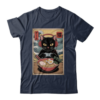Cute Kawaii Gamer Cat Funny Ramen Retro Japanese Cat Gaming Shirt & Hoodie | siriusteestore
