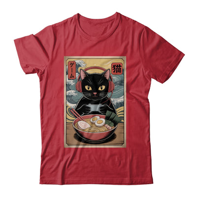 Cute Kawaii Gamer Cat Funny Ramen Retro Japanese Cat Gaming Shirt & Hoodie | siriusteestore