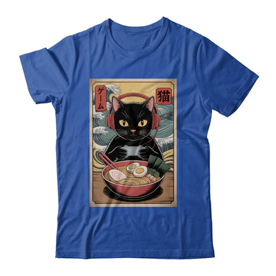 Cute Kawaii Gamer Cat Funny Ramen Retro Japanese Cat Gaming Shirt & Hoodie | siriusteestore