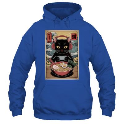 Cute Kawaii Gamer Cat Funny Ramen Retro Japanese Cat Gaming Shirt & Hoodie | siriusteestore