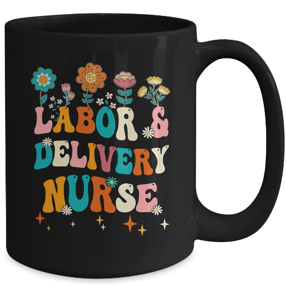 Cute Labor And Delivery Nurse For Women L&D Groovy Mug | siriusteestore