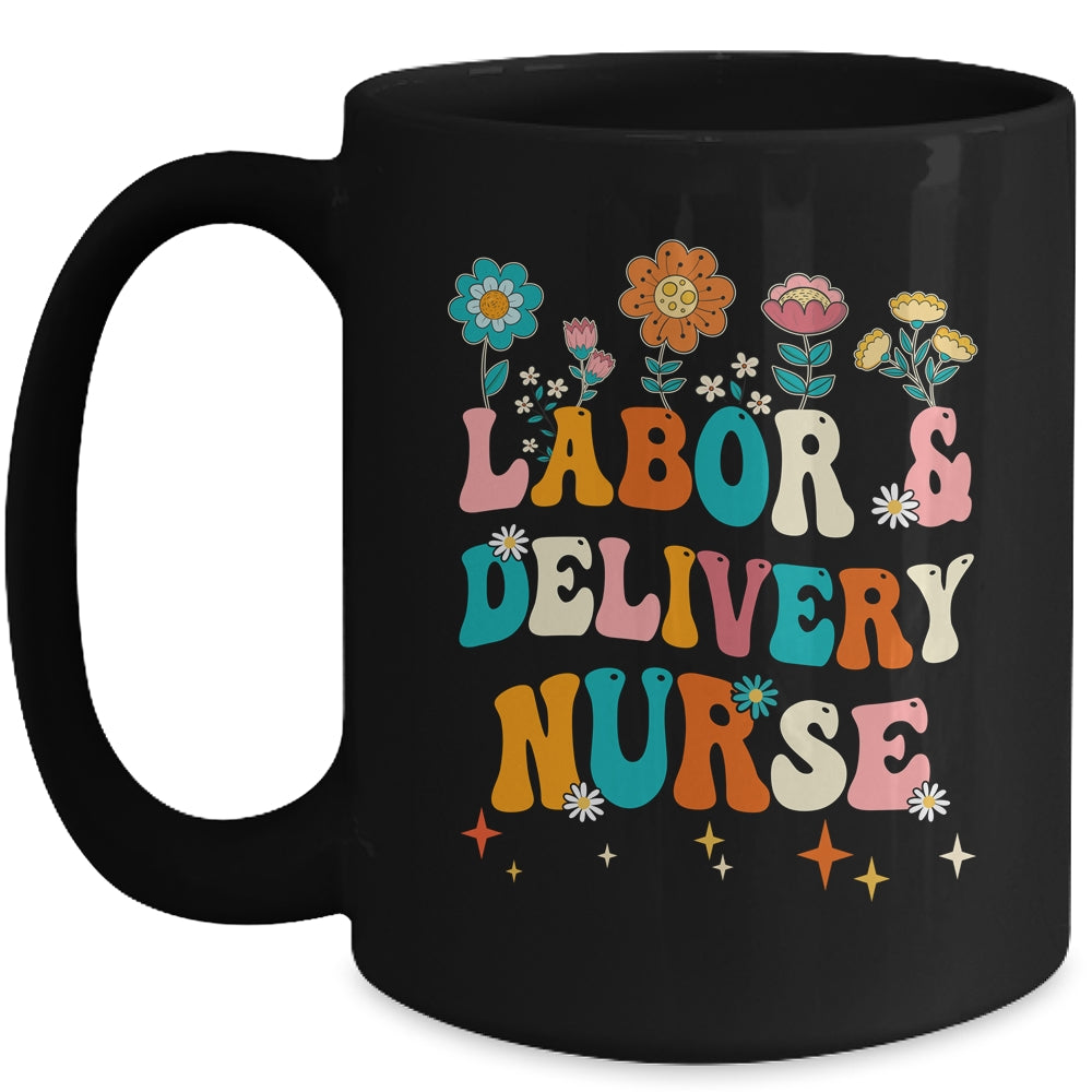 Cute Labor And Delivery Nurse For Women L&D Groovy Mug | siriusteestore
