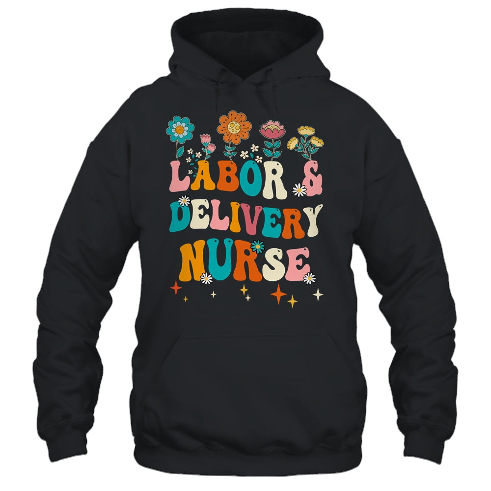 Cute Labor And Delivery Nurse For Women L&D Groovy Shirt & Hoodie | siriusteestore