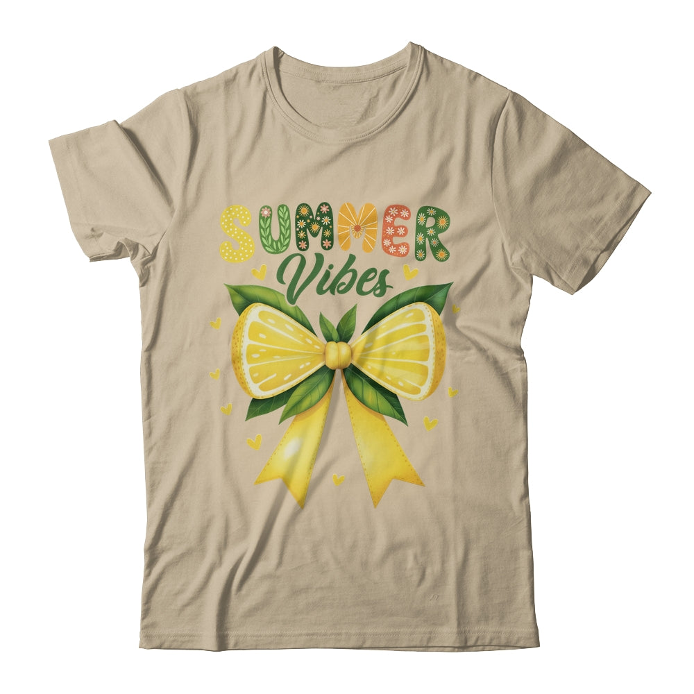 Cute Lemon Tropical Fruits Coquette Bow Summer Vibes Girl Shirt & Tank Top | siriusteestore