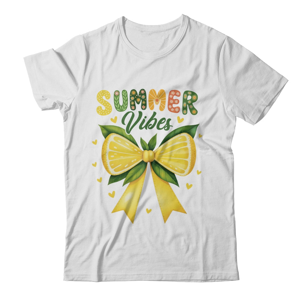 Cute Lemon Tropical Fruits Coquette Bow Summer Vibes Girl Shirt & Tank Top | siriusteestore