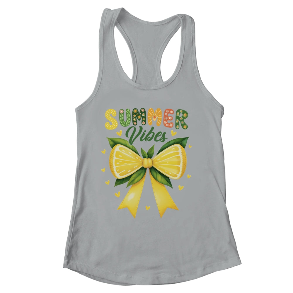 Cute Lemon Tropical Fruits Coquette Bow Summer Vibes Girl Shirt & Tank Top | siriusteestore