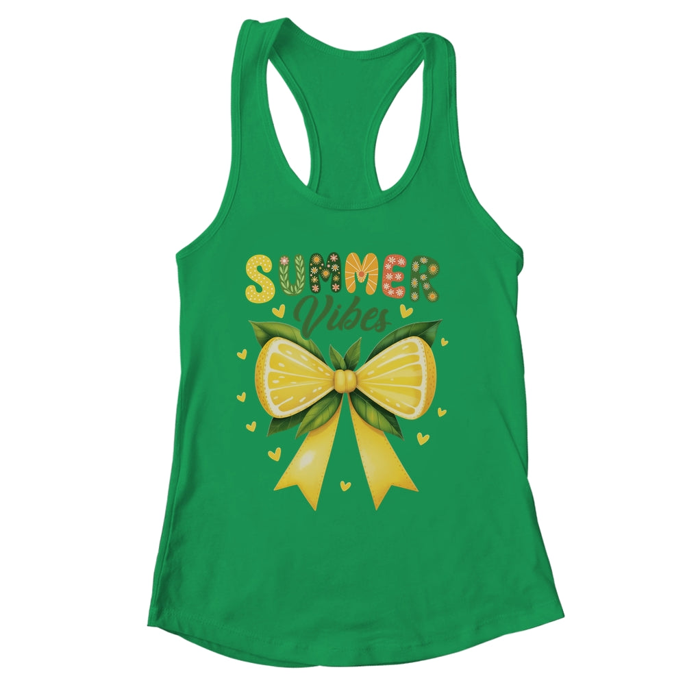 Cute Lemon Tropical Fruits Coquette Bow Summer Vibes Girl Shirt & Tank Top | siriusteestore