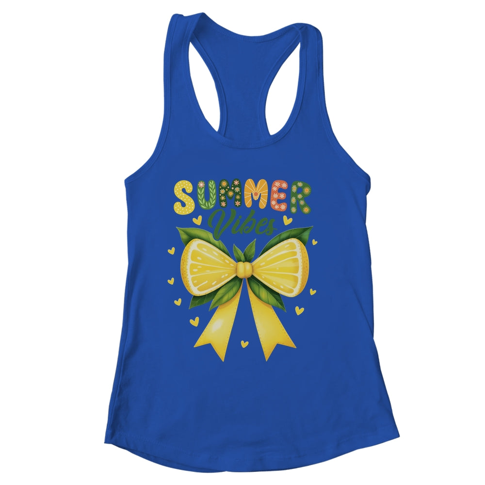 Cute Lemon Tropical Fruits Coquette Bow Summer Vibes Girl Shirt & Tank Top | siriusteestore
