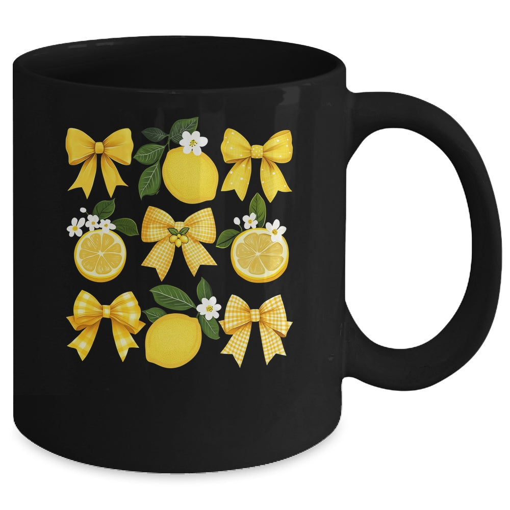 Cute Lemon Tropical Fruits Coquette Bows Summer Girl Women Mug | siriusteestore