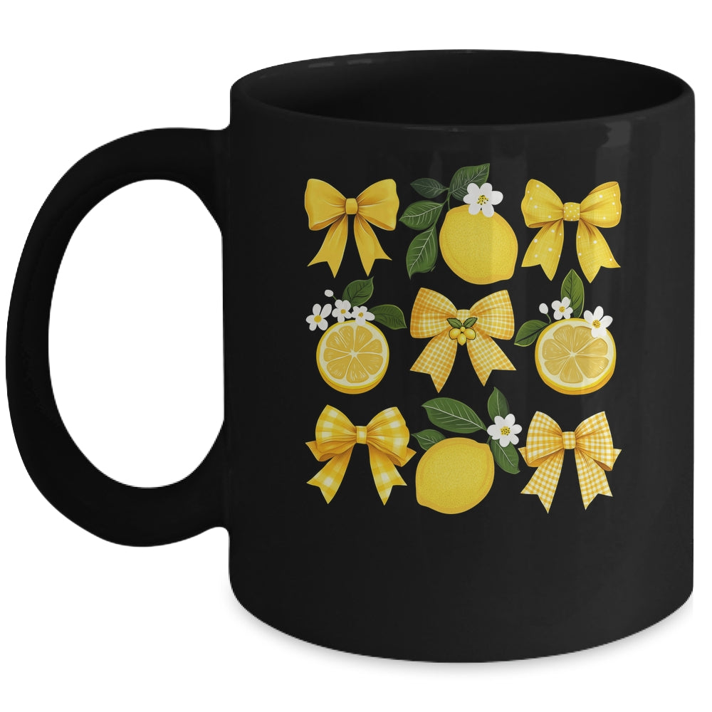 Cute Lemon Tropical Fruits Coquette Bows Summer Girl Women Mug | siriusteestore