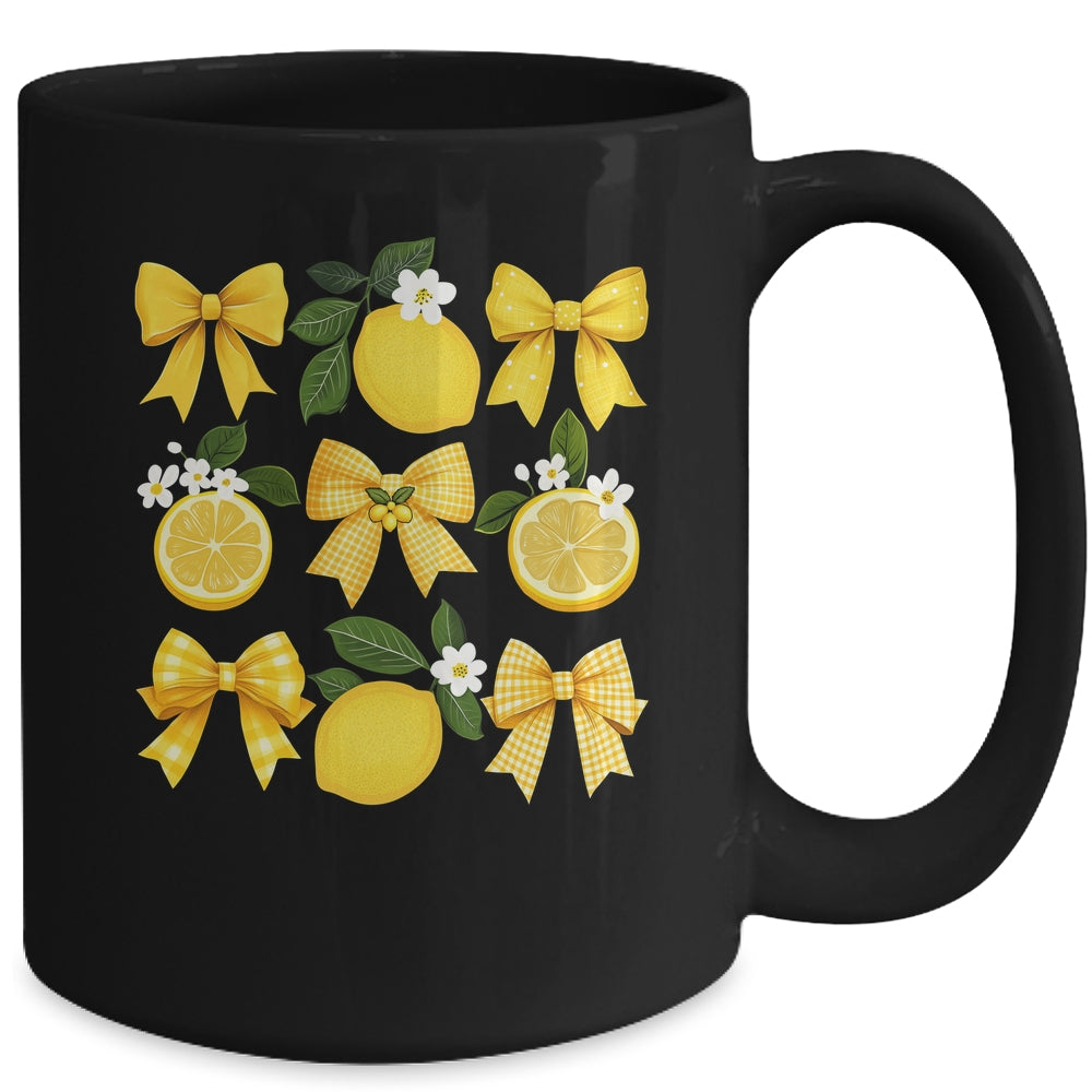 Cute Lemon Tropical Fruits Coquette Bows Summer Girl Women Mug | siriusteestore