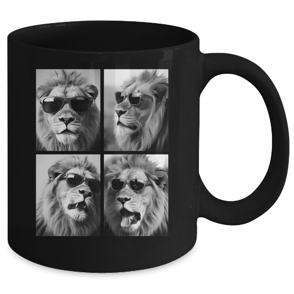 Cute Lions With Sunglasses Cool Lion Animals Funny Photo Mug | siriusteestore