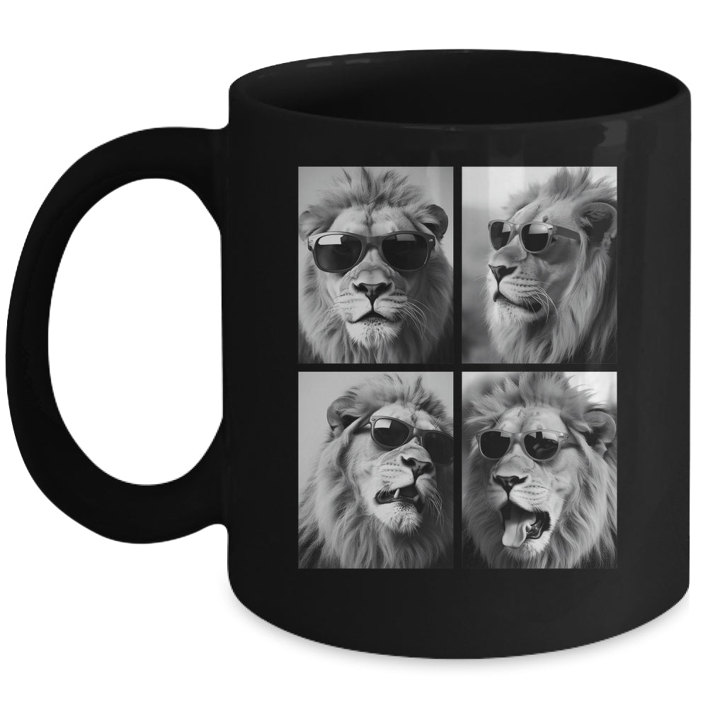 Cute Lions With Sunglasses Cool Lion Animals Funny Photo Mug | siriusteestore